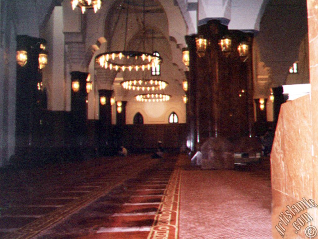 View of inside of a mosque nearby historical Ottoman barracks in Mecca city of Saudi Arabia.
